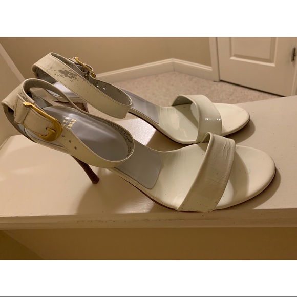Stuart Weitzman Cream Heeled Sandals - Picture 3 of 6